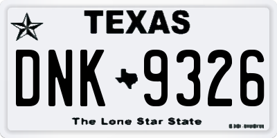 TX license plate DNK9326