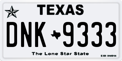 TX license plate DNK9333
