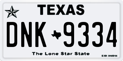 TX license plate DNK9334