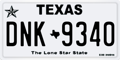 TX license plate DNK9340