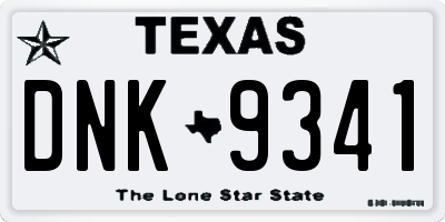 TX license plate DNK9341