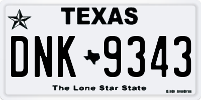 TX license plate DNK9343