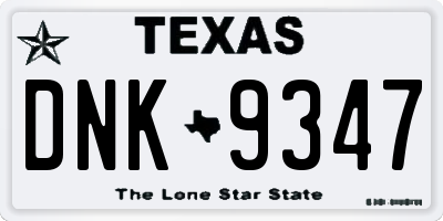 TX license plate DNK9347