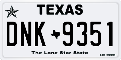 TX license plate DNK9351