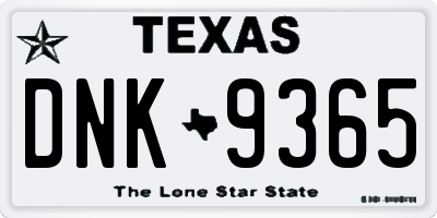 TX license plate DNK9365