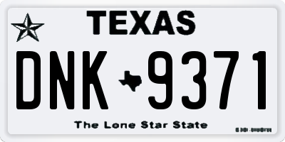 TX license plate DNK9371