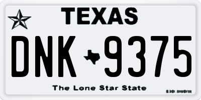 TX license plate DNK9375