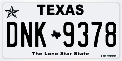 TX license plate DNK9378