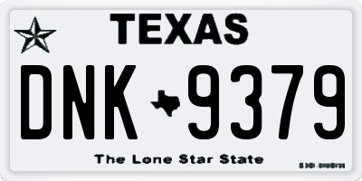 TX license plate DNK9379