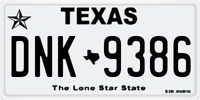 TX license plate DNK9386