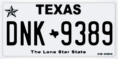TX license plate DNK9389