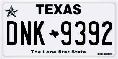 TX license plate DNK9392