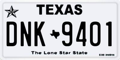 TX license plate DNK9401