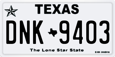 TX license plate DNK9403