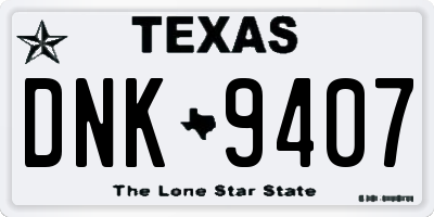TX license plate DNK9407