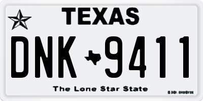 TX license plate DNK9411