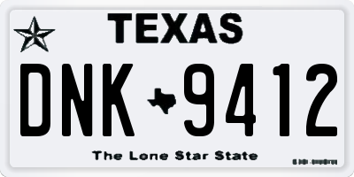 TX license plate DNK9412