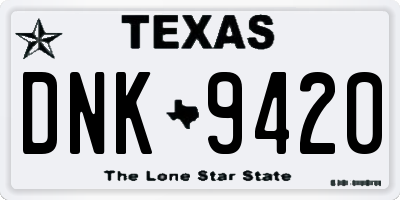 TX license plate DNK9420