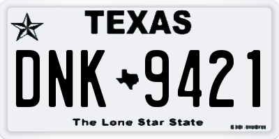 TX license plate DNK9421