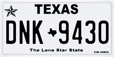 TX license plate DNK9430