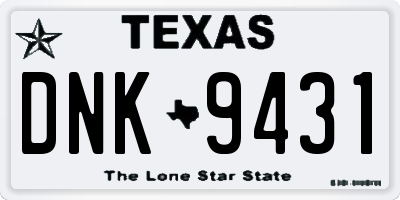 TX license plate DNK9431