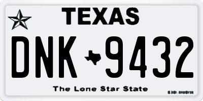 TX license plate DNK9432
