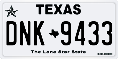 TX license plate DNK9433