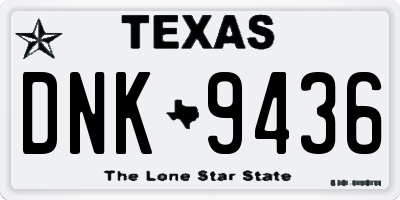 TX license plate DNK9436