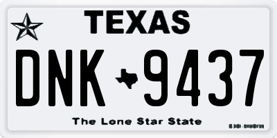 TX license plate DNK9437