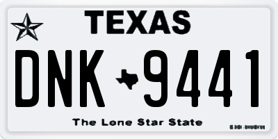 TX license plate DNK9441