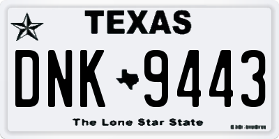 TX license plate DNK9443