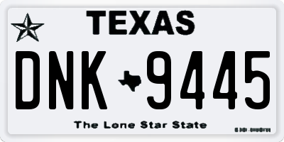 TX license plate DNK9445