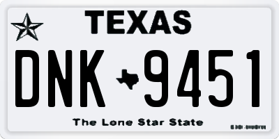 TX license plate DNK9451