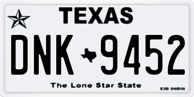 TX license plate DNK9452