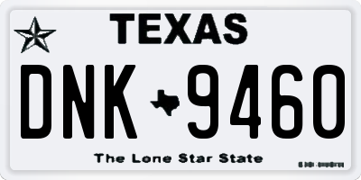 TX license plate DNK9460