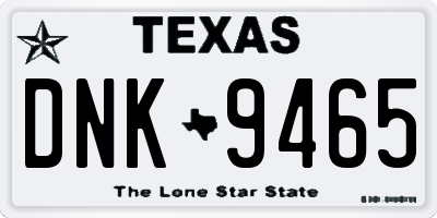 TX license plate DNK9465