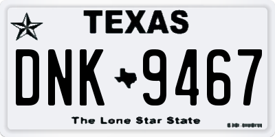 TX license plate DNK9467
