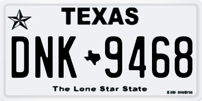 TX license plate DNK9468