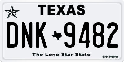 TX license plate DNK9482