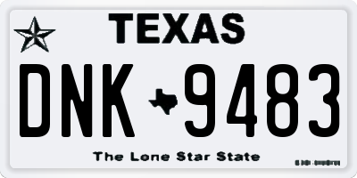 TX license plate DNK9483