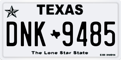 TX license plate DNK9485