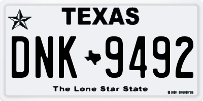 TX license plate DNK9492