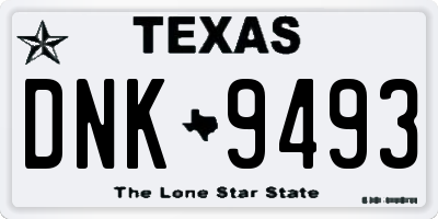 TX license plate DNK9493