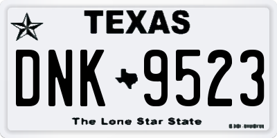 TX license plate DNK9523