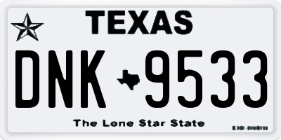 TX license plate DNK9533