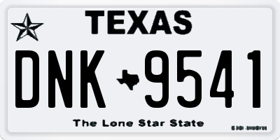 TX license plate DNK9541