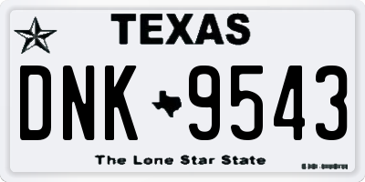 TX license plate DNK9543