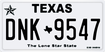 TX license plate DNK9547