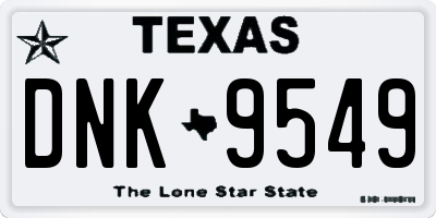 TX license plate DNK9549