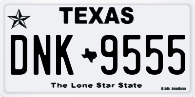 TX license plate DNK9555